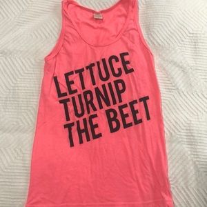 Lettuce Turnip The Beet Bright Pink EDM Rave Tank